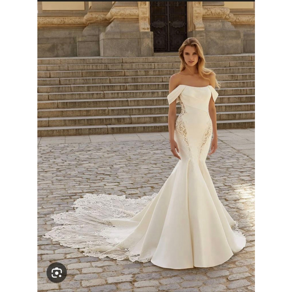 รLYSรE Atelier Lara Wedding Dress White Beige Size 14 sample no tags